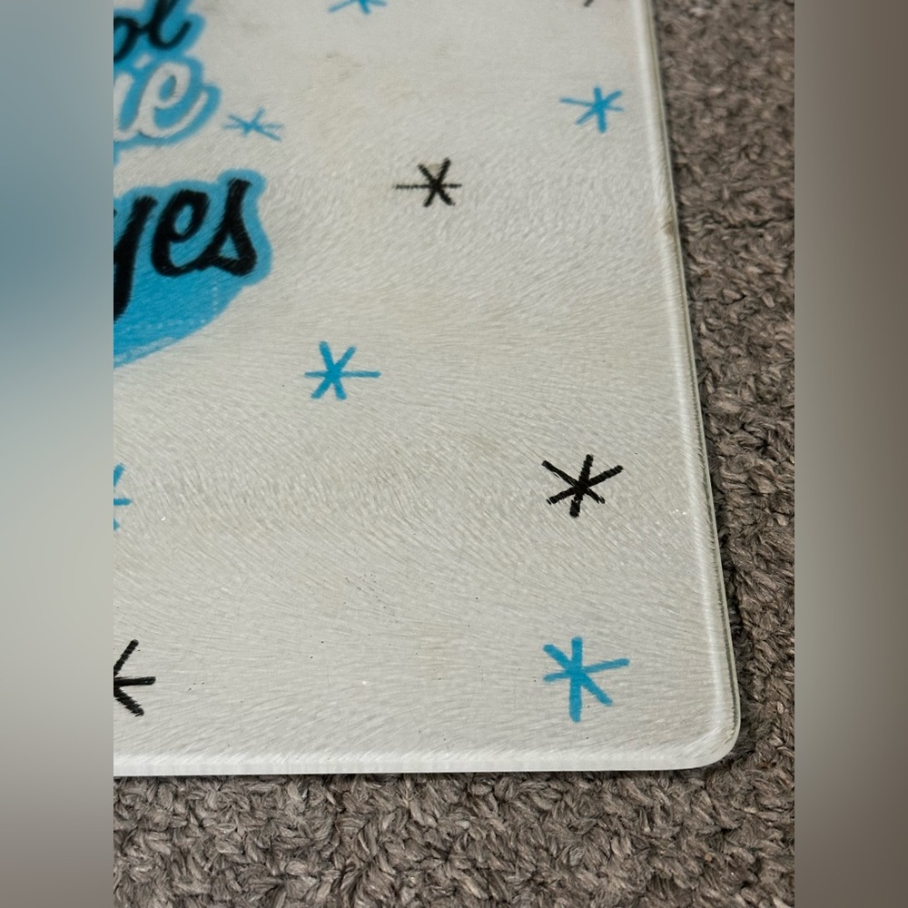 Pillsbury Doughboy Glass Cutting Board Kitchen Blue Eyes 2007 USED POOR *STAINED - Picture 11 of 15
